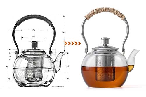 有尺寸标注的草图,生成效果图