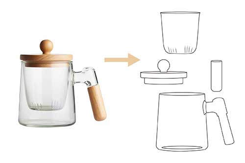 生成部件拆解线描图