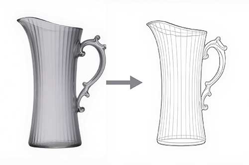 生成精准工程轮廓线稿