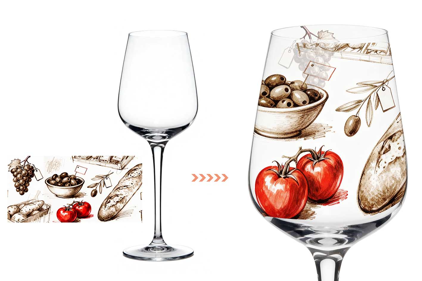 精准呈现花纸与器皿的融合效果